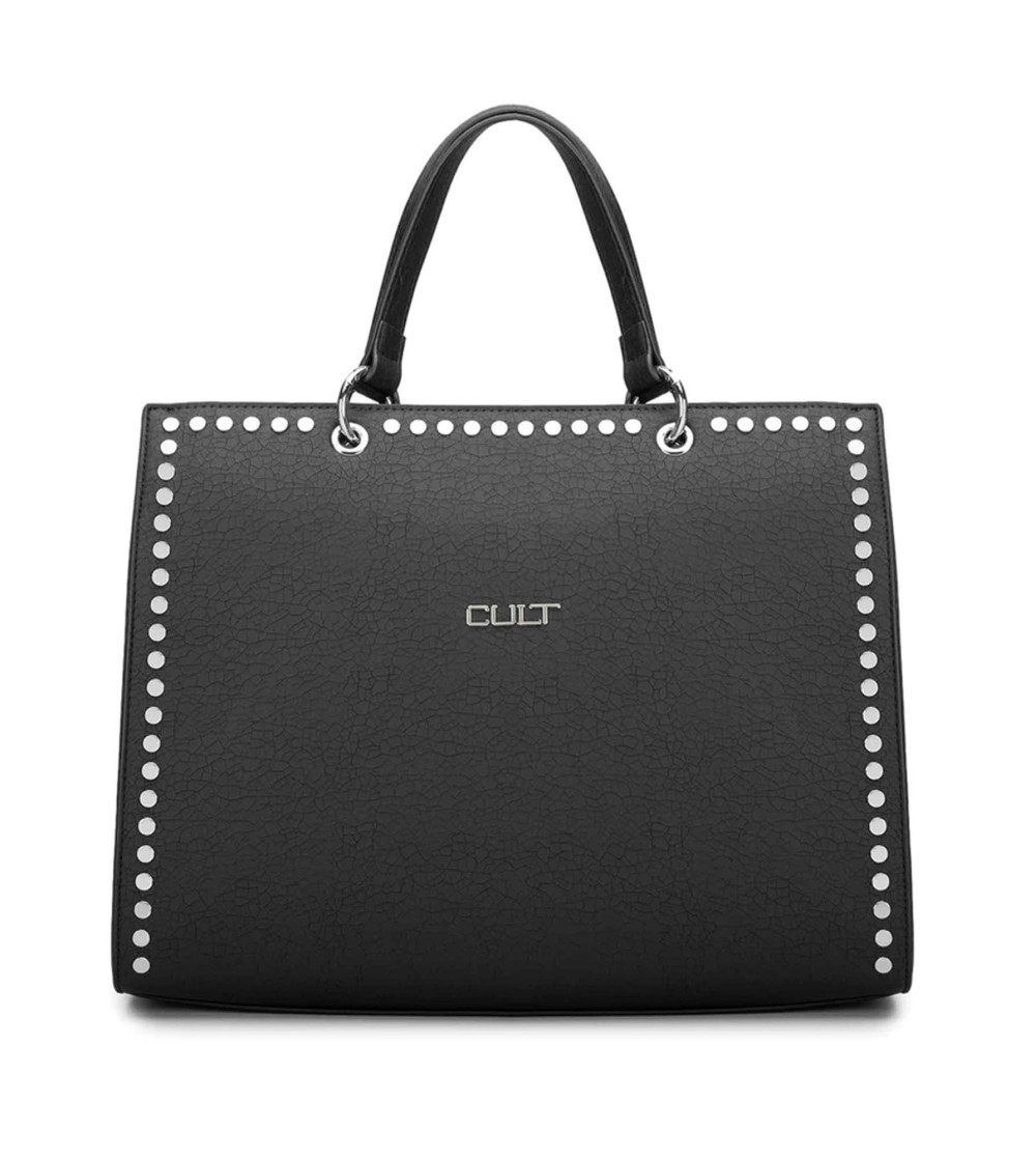 Cult JONI Borsa a Mano Borchie Logo Tracolla Nero