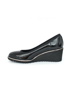 Daniela Rossi Decollette Zeppa Bordo in Tessuto Tacco Naplak Nero