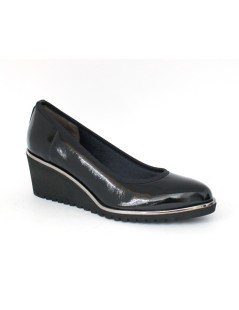 Daniela Rossi Decollette Zeppa Bordo in Tessuto Tacco Naplak Nero