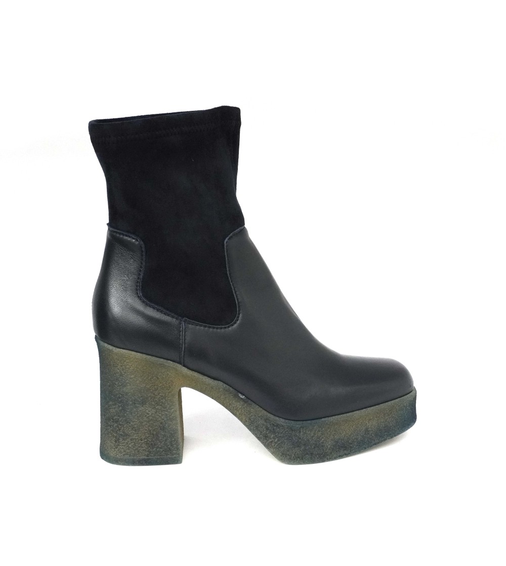 Emanuela Passeri Tronchetto Plateau Tacco Camoscio Nappa Para Blu