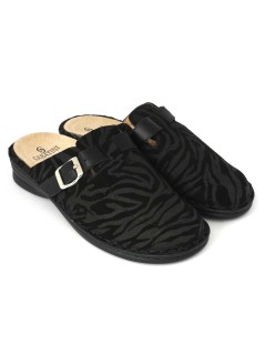 Sabatini Ciabatta Comfort Plantare Estraibile Camoscio Nero
