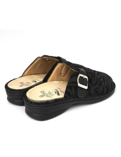 Sabatini Ciabatta Comfort Plantare Estraibile Camoscio Nero