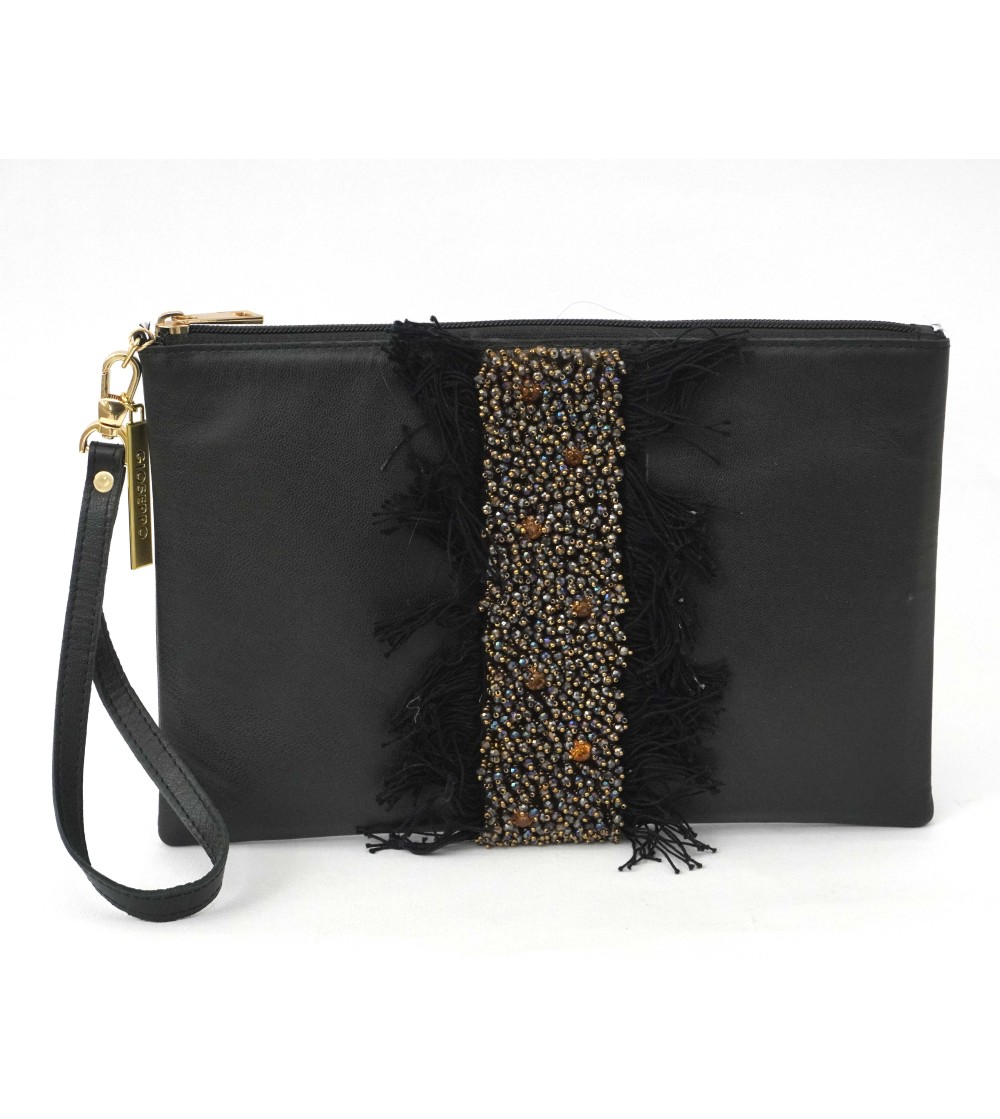 Gioseppo Pochette a Mano Inserto Multi Strass Nappa Eco Nero