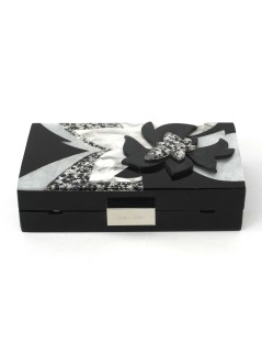 Olga Berg Pochette Clutch Paillettes Acrilico Fiore Multi Nero