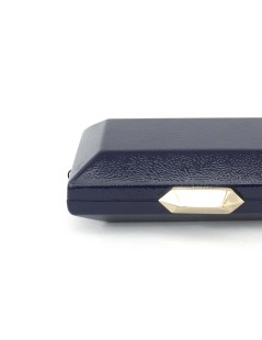 Olga Berg Pochette Clutch con Tracolla Guscio Naplak Cobalto