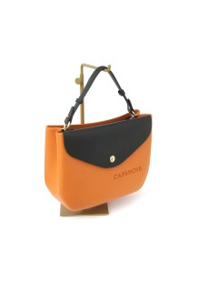 CAFèNOIR Bauletto Shopping Bag in Eva Tasca Personalizzabile Nero Arancio