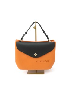 CAFèNOIR Bauletto Shopping Bag in Eva Tasca Personalizzabile Nero Arancio