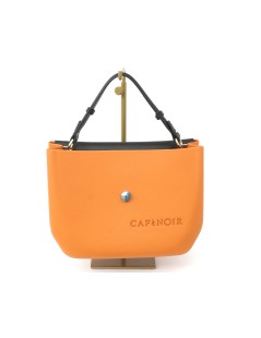 CAFèNOIR Bauletto Shopping Bag in Eva Tasca Personalizzabile Nero Arancio
