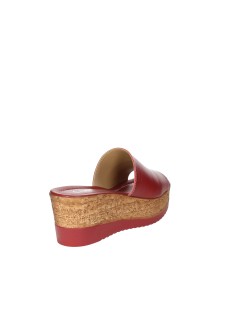 Cinzia Soft Ciabatta Zeppa Effetto Sughero Monofascia Rosso