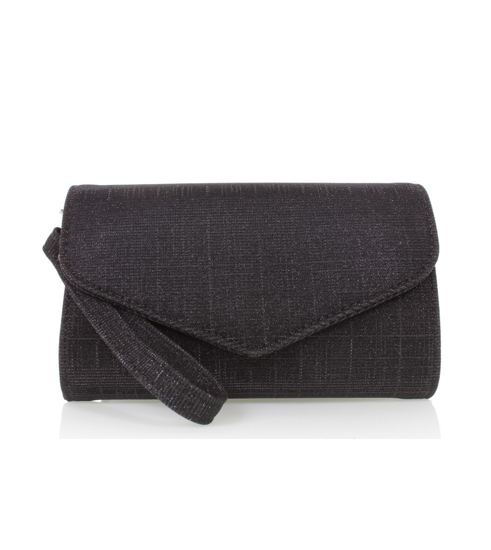 Soffice Sogno Pochette Cerimonia Bustina Tessuto Galassia Glitter Nero