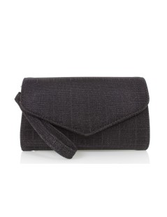 Soffice Sogno Pochette Cerimonia Bustina Tessuto Galassia Glitter Nero