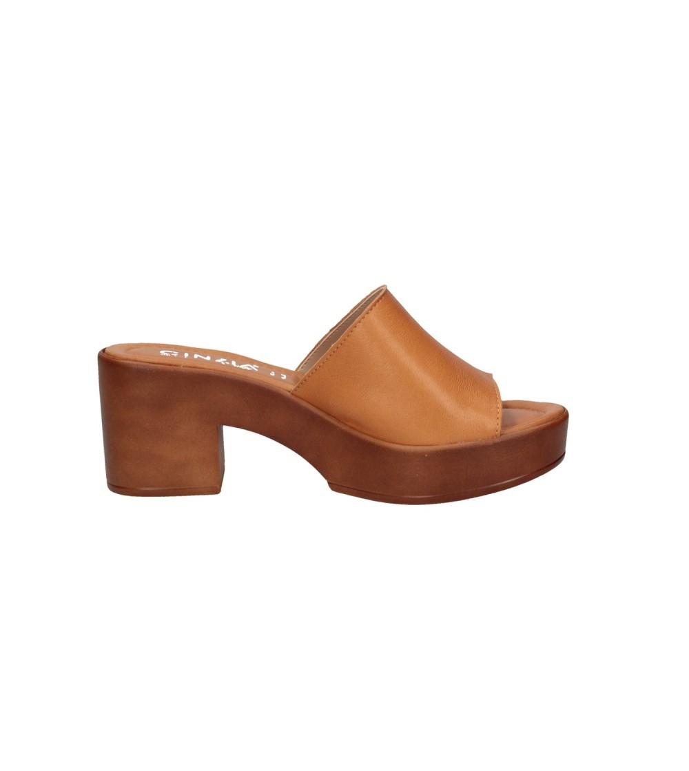 Cinzia Soft Ciabatta Fascia Zeppa Tacco Pelle Tuffato Cuoio