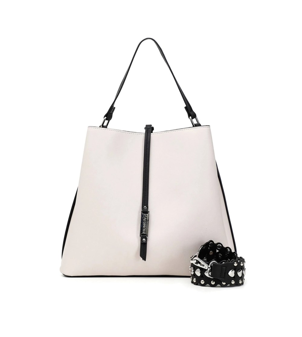 CAFèNOIR Shopper a Mano con Pochette Interna Nero Cipria
