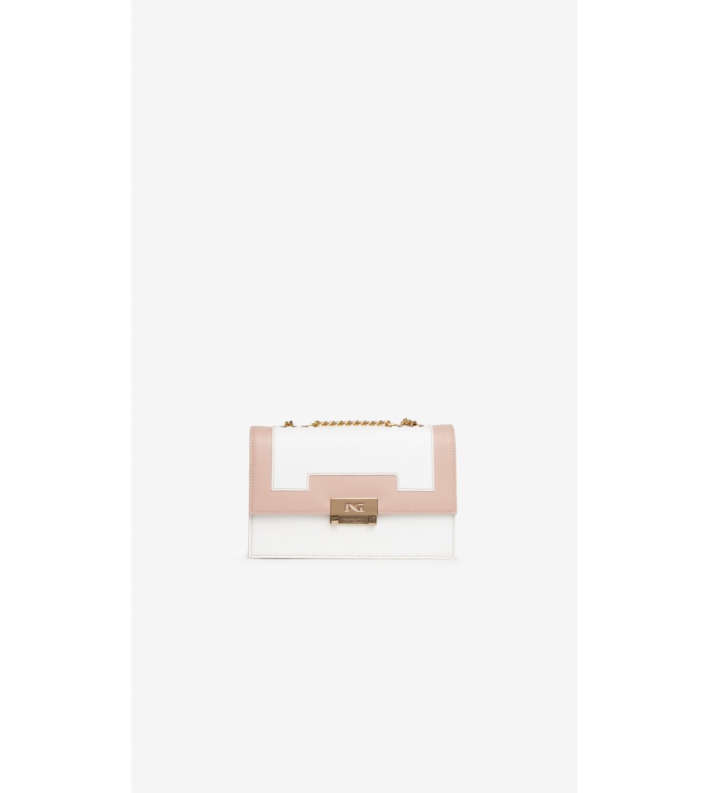 Nero Giardini Borsa Baguette con Tracollina Pelle Bianco Rosa