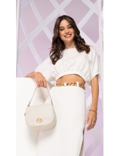 Nero Giardini Mini Bag Bauletto Doppia zip Pelle Latte