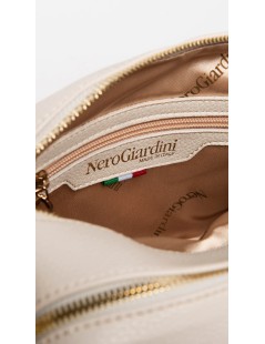 Nero Giardini Mini Bag Bauletto Doppia zip Pelle Latte