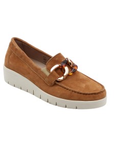 Grunland Mocassino Zeppa con Accessorio Camoscio Cuoio