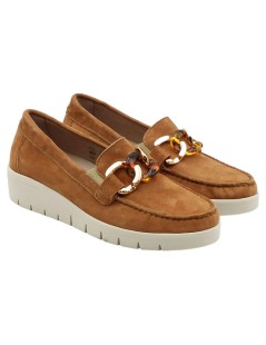 Grunland Mocassino Zeppa con Accessorio Camoscio Cuoio