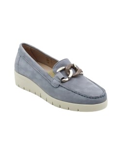 Grunland Mocassino Zeppa con Accessorio Camoscio Jeans