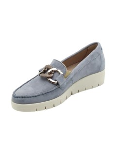 Grunland Mocassino Zeppa con Accessorio Camoscio Jeans