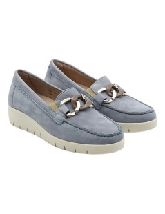 Grunland Mocassino Zeppa con Accessorio Camoscio Jeans