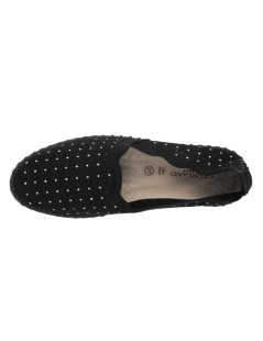 Grunland Slipon Traforato con Strass Alcantara Nero