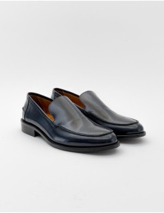 Rogal's Mocassino Fondo Cuoio con Antiscivolo Spazzolato Blu