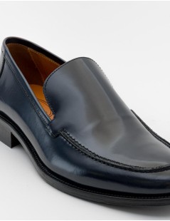 Rogal's Mocassino Fondo Cuoio con Antiscivolo Spazzolato Blu