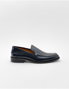 Rogal's Mocassino Fondo Cuoio con Antiscivolo Spazzolato Blu