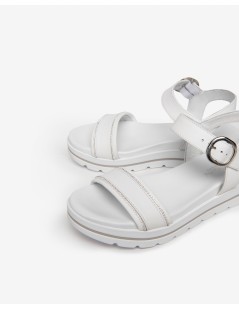 Nero Giardini Sandalo Plaform 2 Fasce Profili Strass Pelle Bianco