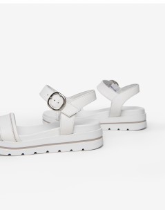 Nero Giardini Sandalo Plaform 2 Fasce Profili Strass Pelle Bianco