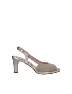 Cinzia Soft Chanel Sandalo Tacco Medio Platino