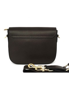 Cinzia Soft Mini Bag Tracolla Patta Accessorio Metal Pell Testa di Moro