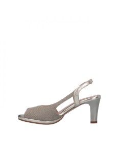 Cinzia Soft Chanel Sandalo Tacco Medio Platino