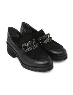 Daniela Rossi Mocassino Tacco Medio Accessorio Nappa Camoscio Nero