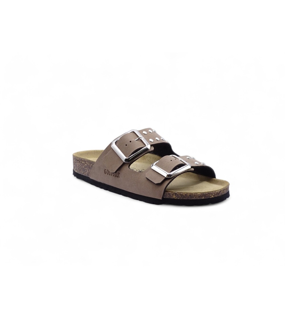 Goldstar Ciabatta Donna Bio Arizona Birk Borchie Nocciola