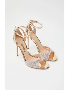 Ninalilou Sandalo Lady 105 Gioiello Strass Tallone Chiuso Platino