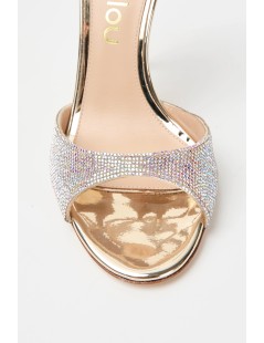 Ninalilou Sandalo Lady 105 Gioiello Strass Tallone Chiuso Platino