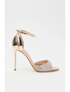 Ninalilou Sandalo Lady 105 Gioiello Strass Tallone Chiuso Platino