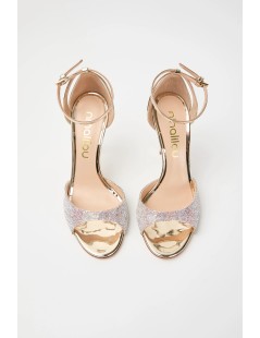 Ninalilou Sandalo Lady 105 Gioiello Strass Tallone Chiuso Platino
