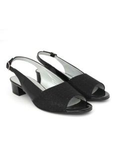 Soffice Sogno Sandalo Tacco Basso Spuntato Galassia Nero