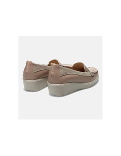 Cinzia Soft Mocassino Zeppa Media Morsetto Pelle Tejus Beige