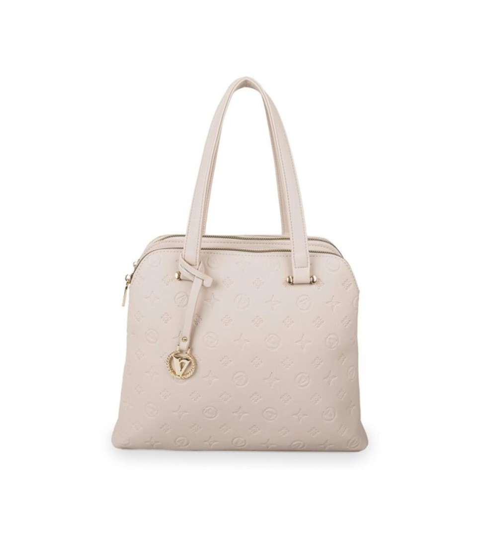 Valleverde Borsa Shopper Doppia Tracolla zip Logato Regina Beige