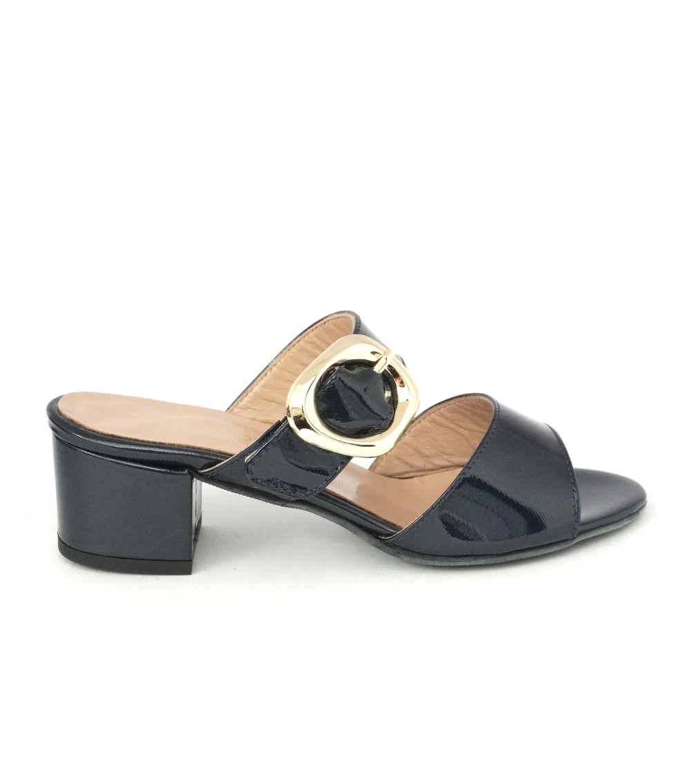 Daniela Rossi Sandalo Ciabattina 2 Fasce Vernice Blu
