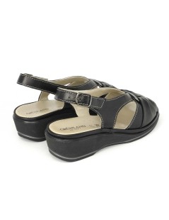 Grunland Sandalo Comfort Fascia Accessorio Pelle Nero