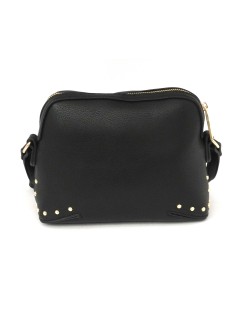 CAFèNOIR Tracolla Borchie con Zip e Logo Centrale Nero