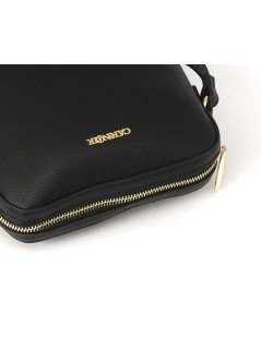 CAFèNOIR Tracolla Borchie con Zip e Logo Centrale Nero