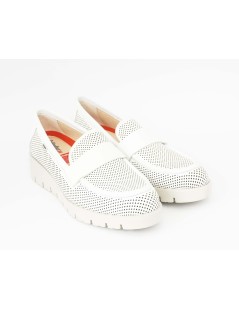 Callaghan Mocassino Slipon Zeppa Pelle Traforata Bianco