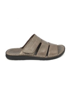 Grunland Ciabatta Uomo Fasce Cucita Velcro Sottopelle Ebano