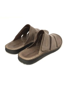 Grunland Ciabatta Uomo Fasce Cucita Velcro Sottopelle Ebano